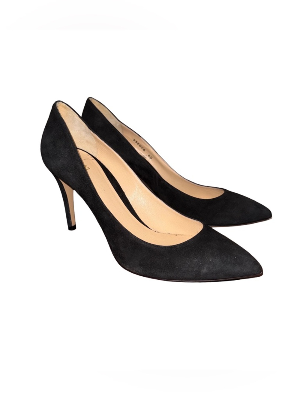 Armani‎ Collezioni Black Suede Pointed Toe Pumps Minimalist Old Money EU 40
